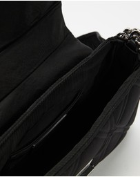 Emporio Armani - Logo Embossed Half Flap Shoulder Bag