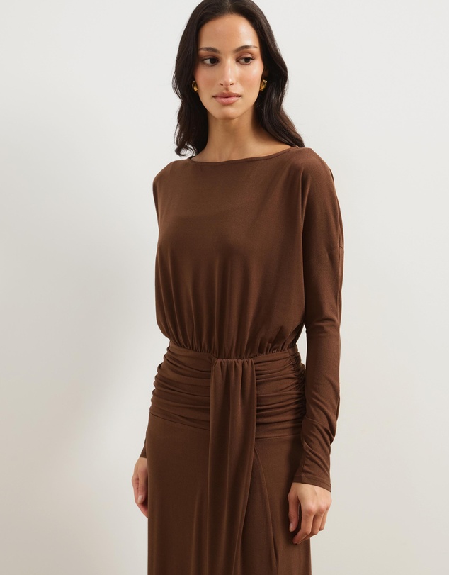 Atmos&Here - Dahlia Long Sleeve Jersey Midi Dress