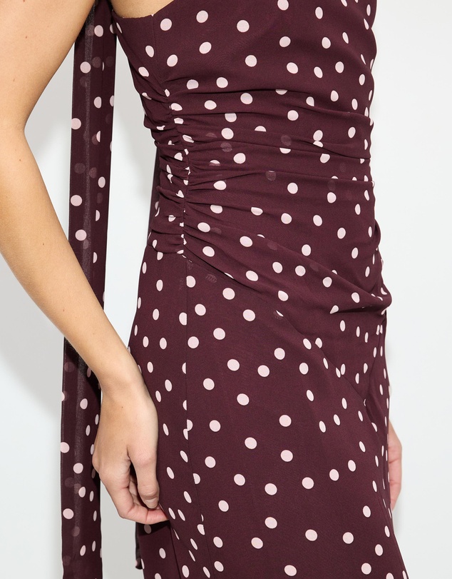 Dazie - The Moment Chiffon Polka Dot Maxi Dress