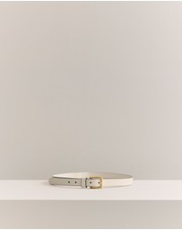 Trenery - Leather Slim Belt in Parchment