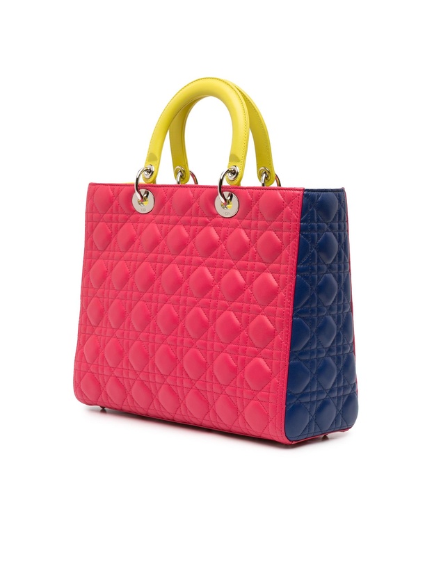 Pre-Loved by Azura Reborn - Pre-Loved Large Tricolor Lambskin Cannage Lady Dior