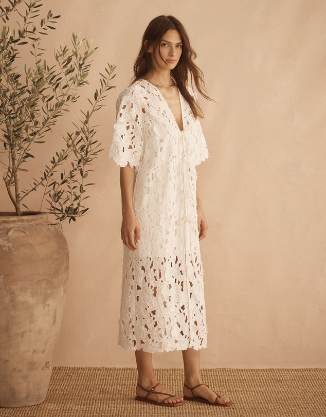AUR OCEA - Applique Tie Front Tunic Dress
