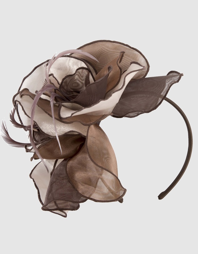 Max Alexander - Chocolate Organza Flower Fascinator