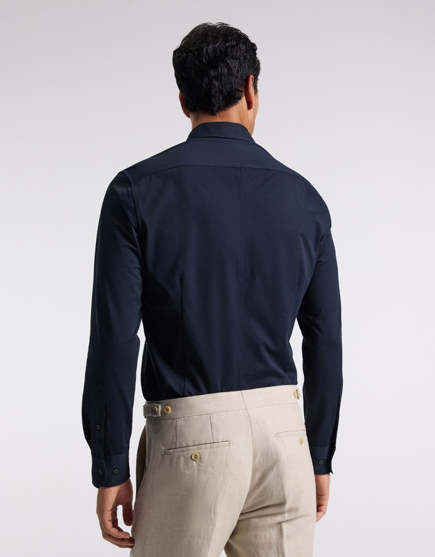 Calibre - Textured Knit Stretch Shirt Navy