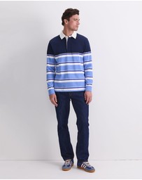 Sportscraft - Long Sleeve Stripe Rugby Polo