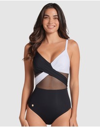Leonisa - Recycled Nylon Shaping One-Piece Swimsuit with Mesh