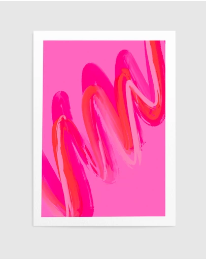 Olive et Oriel - Pinkwave No 6 by Treechild Art Print