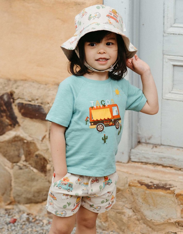 Purebaby - Pull on Printed Short -Kids-Babies