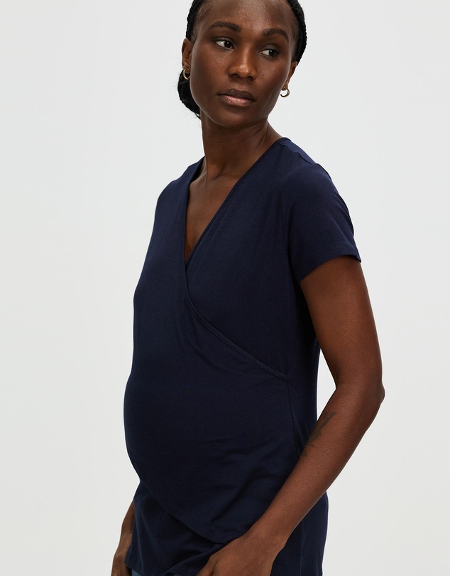 Angel Maternity - Maternity & Nursing Crossover Short Sleeve Tee