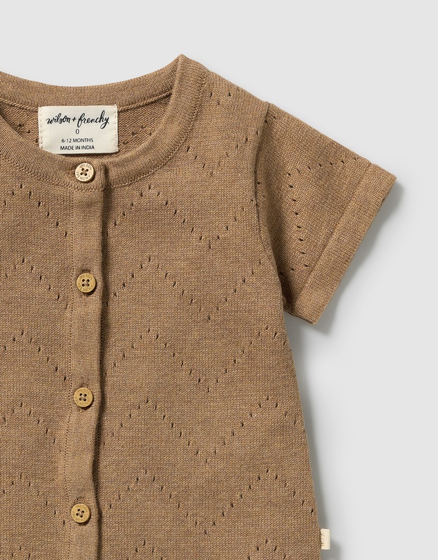 Wilson & Frenchy - Organic Knitted Pointelle Growsuit - Babies