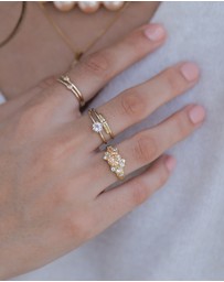 Elli Jewelry - Ring Wrap Design Twisted Basic in 925 Sterling Silver Gold Plated