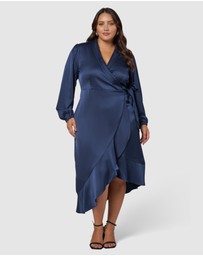 Pink Dusk by Curve Project - Girl Crush Satin Wrap Dress