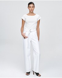 Marle - Belted Wide Leg Jeans