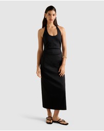 Forever New - Esmee U-Neck Stretch Linen Midi Dress