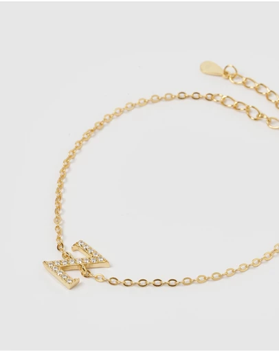 Izoa - Crystal Letter Z Bracelet