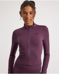 Upstate - Butter Cropped Zip Through - Perfectly Plum