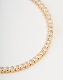 Lovisa - Gold Plated Cubic Zirconia Baguette Tennis Bracelet