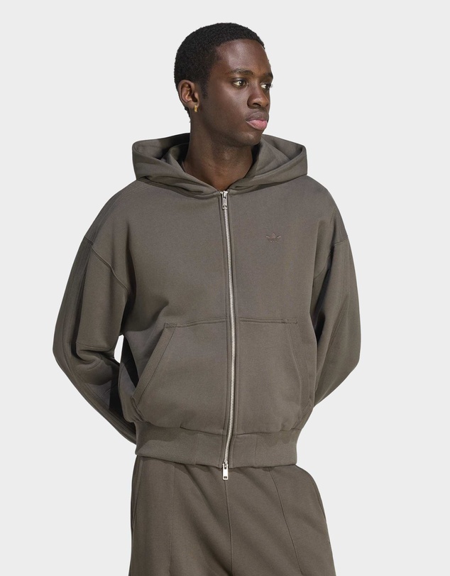adidas Originals - PREMIUM ESSENTIALS CROPPED FULL ZIP Hoodie Mens