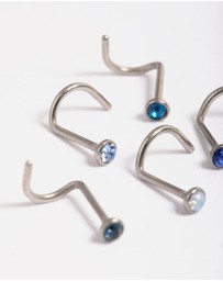 Lovisa - Titanium Crystal Basic Nose 6-Pack