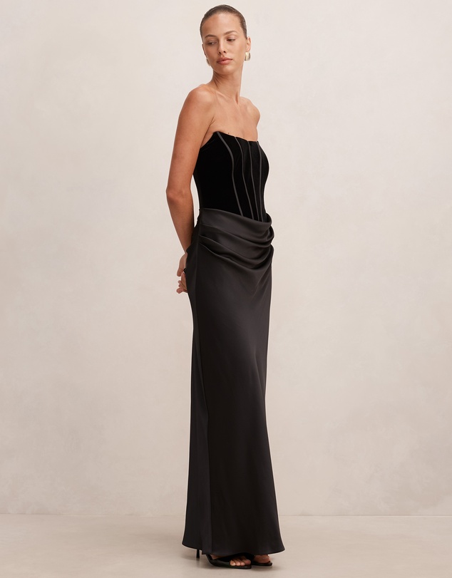 Forever New - Isra Velvet Corset Maxi Dress