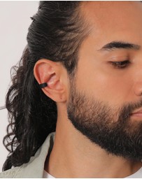 Kuzzoi - ICONIC EXCLUSIVE - Earrings Men Single Earcuff Basic Trend in 925 Sterling Silver Oxidized