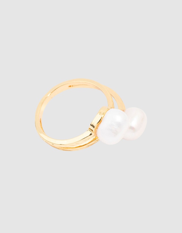 Lovisa - Gold Plated Double Pearl Wrapped Ring