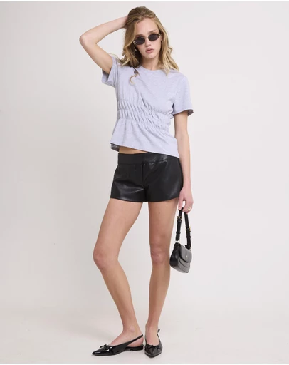 Alice In The Eve - Corey Leather Look Shorts