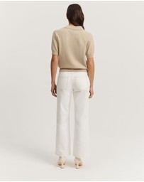 Country Road - Gcs-certified Cashmere Blend Zip-through Knit Polo