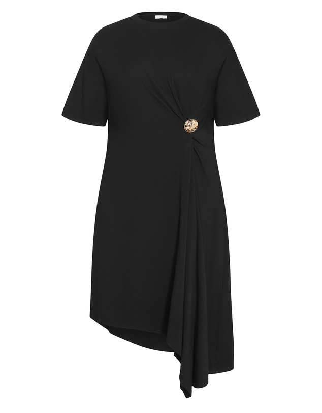 City Chic - Plus size Fashion Tee Midi Dress - black