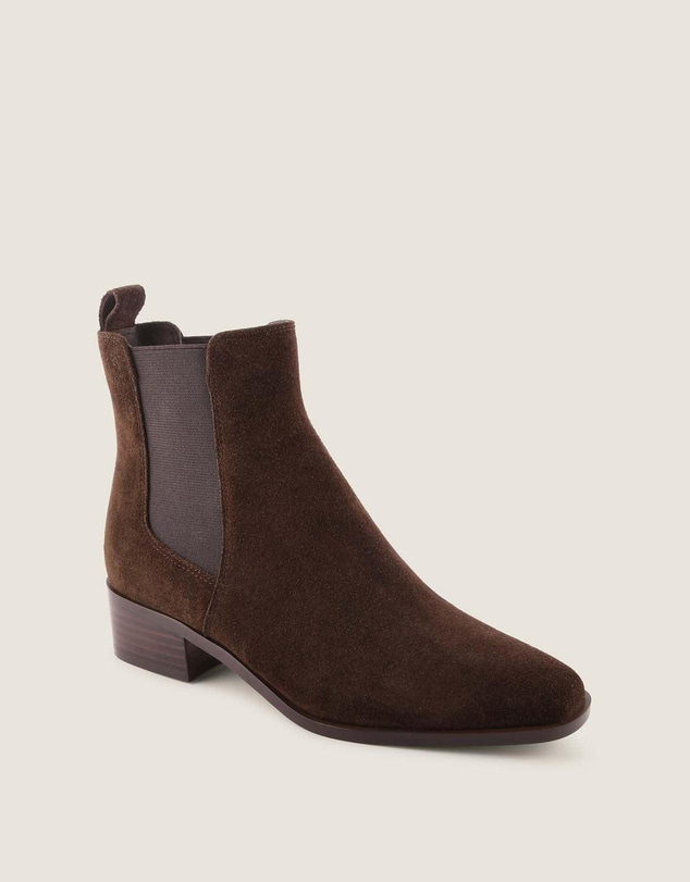 Shelly Shen - Ledger Flat Ankle Boots Brown Suede
