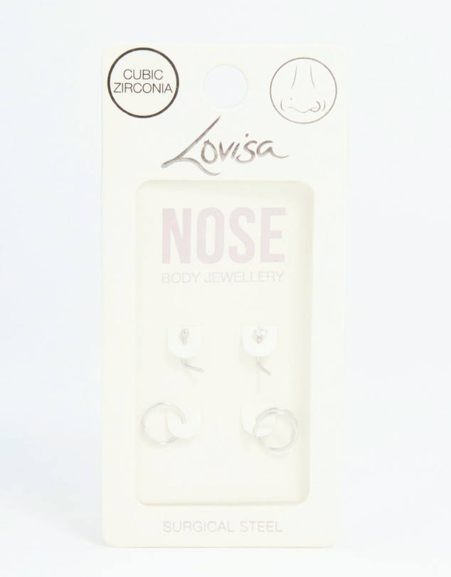 Lovisa - Surgical Steel Simple Mixed Nose Piercings 4-Pack