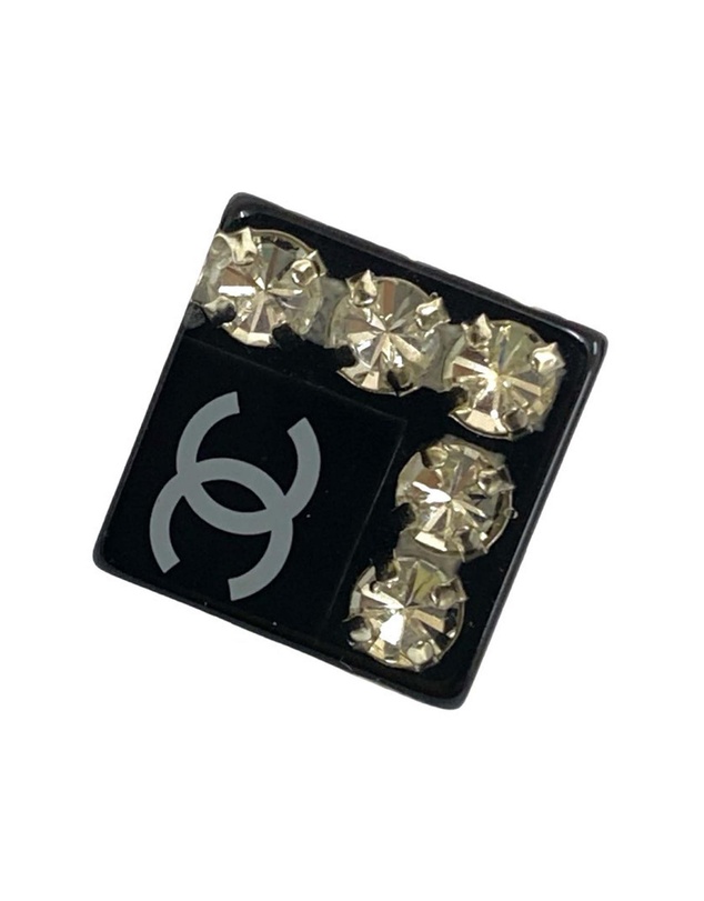 Pre-Loved by Azura Reborn - Pre-Loved CC Resin Rhinestone Square Clip On Earrings
