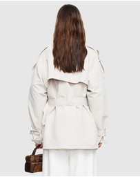 Lioness - Blanc Cropped Trench Coat - ICONIC EXCLUSIVE