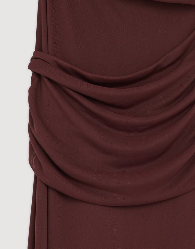Revibe - Repaired CHANCERY Margot One Shoulder Drape Mesh Maxi Dress - AU 8