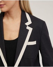 Oxford - Willow Linen Jacket With Contrast Trim