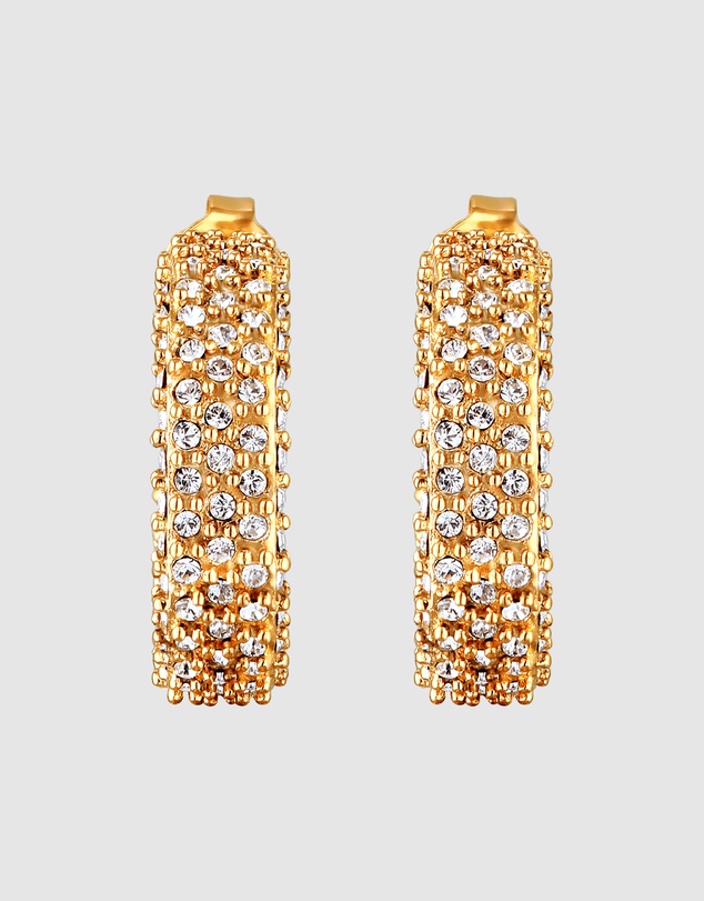 Elli Jewelry - Crystal Stud Earrings in Gold-Plated 925 Silver