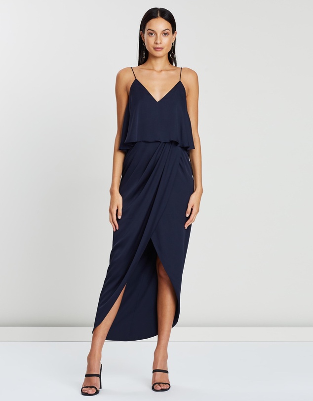 Luxe Draped Cocktail Frill Dress by Shona Joy Online | THE ICONIC |  Australia