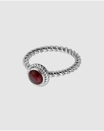Elli Jewelry - Ring Women Birthstone January Garnet 925 Sterling Silver