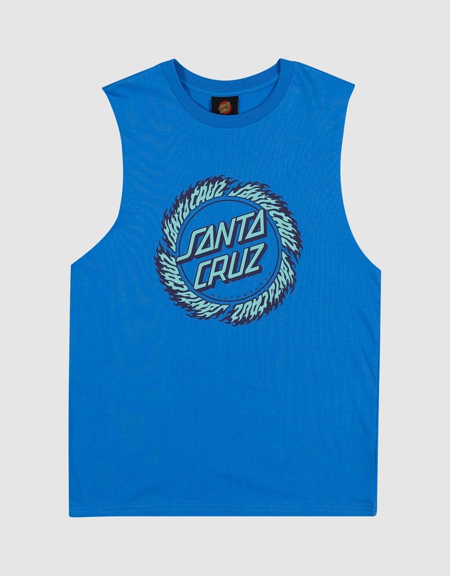 Santa Cruz - Flame Ringed Dot Front Muscle Tee - Teens