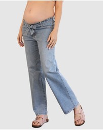 Angel Maternity - Under the Bump Wide Leg Maternity Denim Jeans