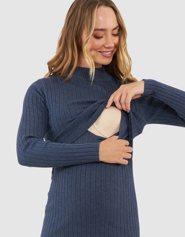 Ripe Maternity - Nella Rib Nursing Knit Dress