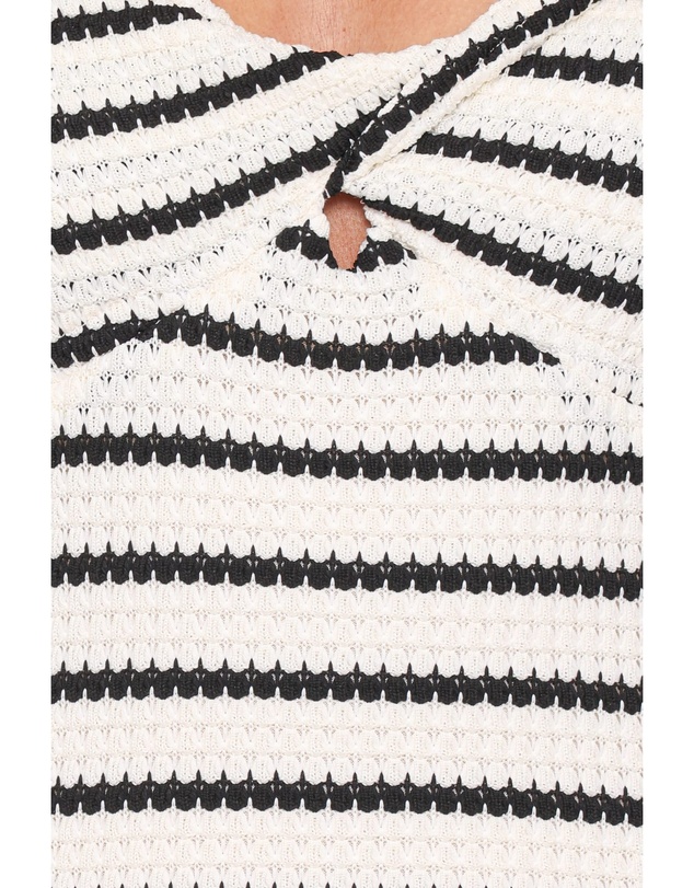 Petal & Pup - Kristina Midi Dress - Black/White Stripe