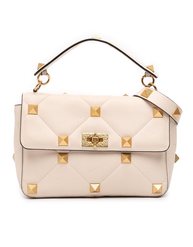 Pre-Loved by Azura Reborn - Pre-Loved Large Grained Calfskin Roman Stud Satchel