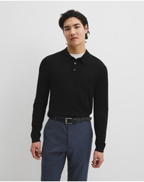 Country Road - Australian Merino Long Sleeve Am Button Polo Knit