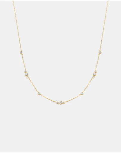 Ania Haie - Ania Haie Gold Sparkling Bezel Cubic Zirconia Station Necklace