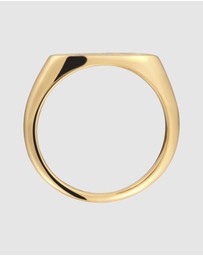 Elli Jewelry - SUN Signet Ring in Gold-Plated 925 Sterling Silver