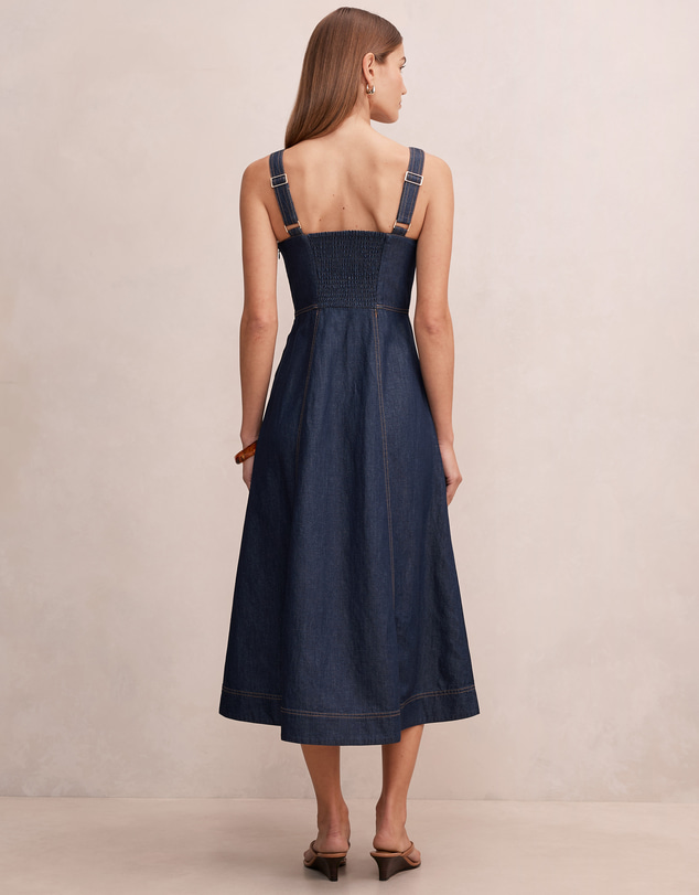Forever New - Anna V-Neck Chambray Midi Dress