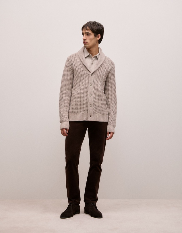 Trenery - Merino Textured Shawl Cardigan in Cinder