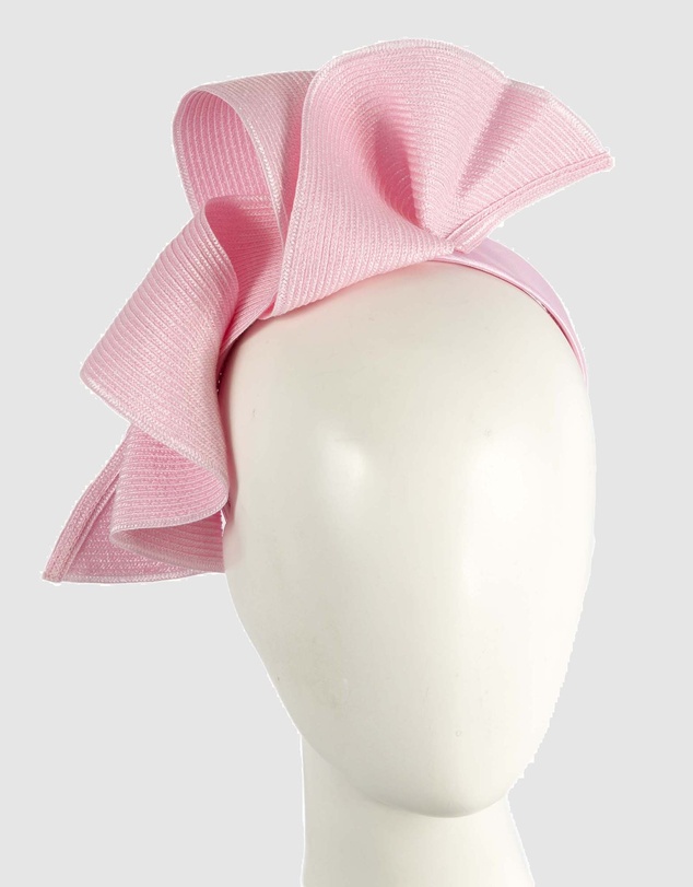 Max Alexander - Large Wavy Pink Racing Fascinator