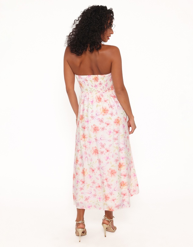 Petal & Pup - Coralin Strapless Maxi Dress - Pink Floral